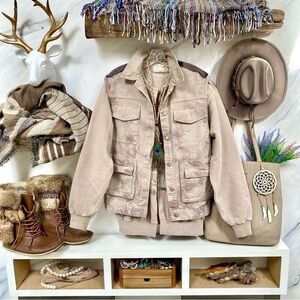 UPCYCLED Aztec wool accent cargo safari tie dye boho rustic southwestern vest